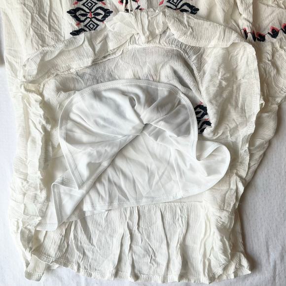 Exist Women Dress size M Half Sleeve Off Shoulder Vneck Above Knee Embroid White - Picture 6 of 8